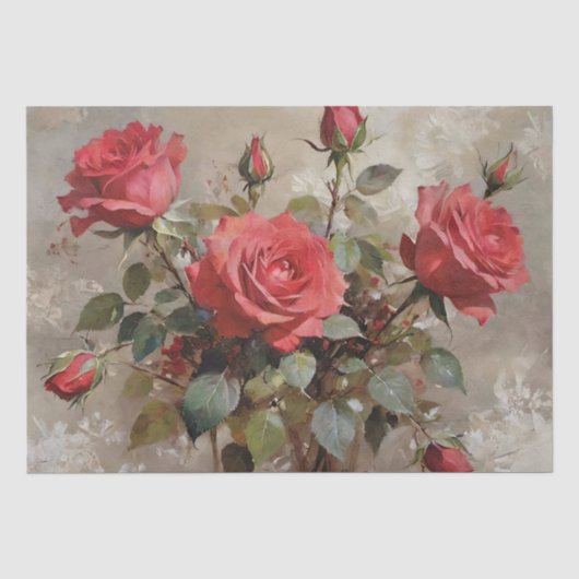 Rozen Kunst Olieverfschilderij Decoupage Tissuepapier (Voorkant)