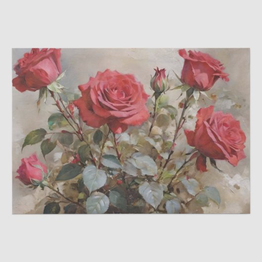 Rozen Kunst Olieverfschilderij Decoupage Tissuepapier (Voorkant)