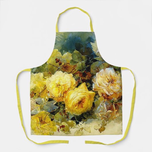 Rozen, kunstschilderij, schort (Voorkant)