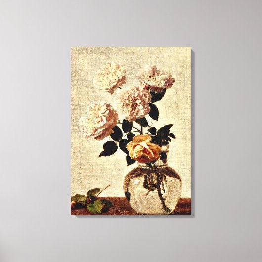 Rozen, kunstwerk van Henri Fantin-Latour Canvas Afdruk (Voorkant)