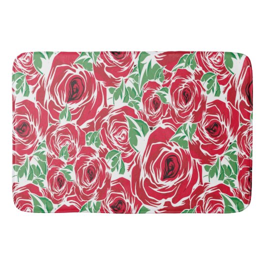 Rozen Landrode groene bloem Badmat (Voorkant)