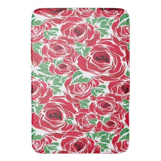 Rozen Landrode groene  bloem Badmat (Voorkant Verticaal)