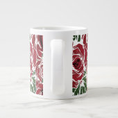 Rozen Landrode groene  bloem Grote Koffiekop (Achterkant)