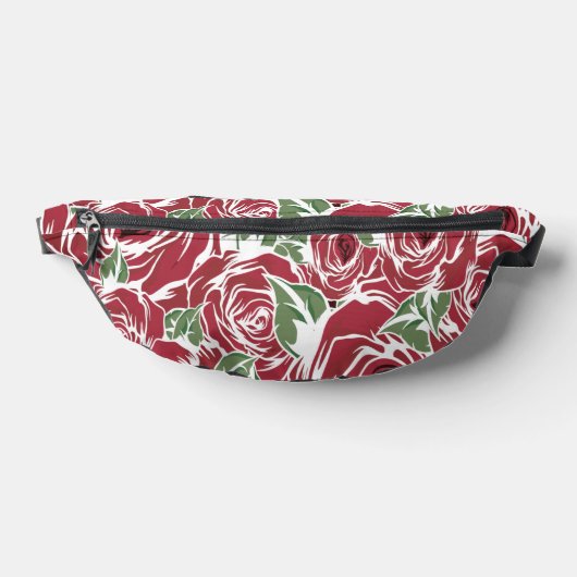 Rozen Landrode groene  bloem Heuptasje (Liggend)