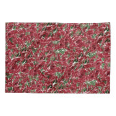 Rozen Landrode groene  bloem Kussensloop (Achterkant-Links)