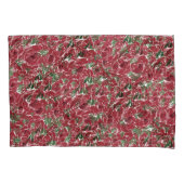 Rozen Landrode groene  bloem Kussensloop (Voorkant-Links)