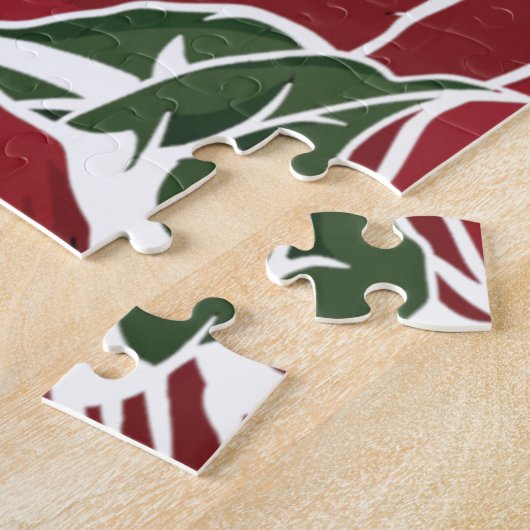 Rozen Landrode groene  bloem Legpuzzel (Zijkant)