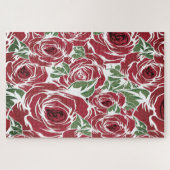 Rozen Landrode groene  bloem Legpuzzel (Horizontaal)