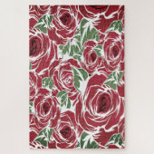 Rozen Landrode groene  bloem Legpuzzel (Verticaal)