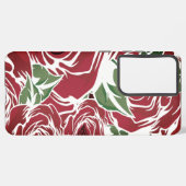 Rozen Landrode groene bloem Samsung Galaxy Hoesje (Linkerkant)