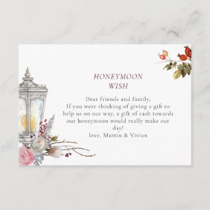 Rozen & Lantaarn Vrijgezellenfeest Honeymoon Wish Informatiekaartje