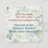  rozen, lappendeken, kantelend naaien vierkante visitekaartje (Achterkant)