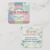  rozen, lappendeken, kantelend naaien vierkante visitekaartje (Voorkant / Achterkant)