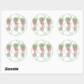 Rozen Lattice Groene Topiary Ginger potjes Ronde Sticker (Vel)