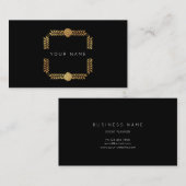Rozen Laurel Golden Folie Black Vip Visitekaartje (Voorkant / Achterkant)