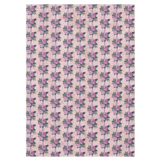  Rozen Lavendellinten Vervaagd Damask Tafelkleed (Voorkant)