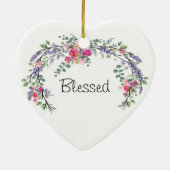 Rozen Lavender en Eucalyptus | Eerste Kerstmis Keramisch Ornament (Achterkant)