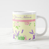 Rozen, lavender, Mock Oranje Waterverf Patroon Grote Koffiekop (Rechts)