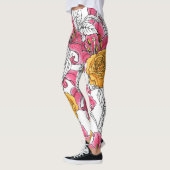 Rozen Lelies Hand getrokken patroon Leggings (Links)