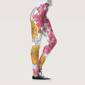 Rozen Lelies Hand getrokken patroon Leggings (Rechts)