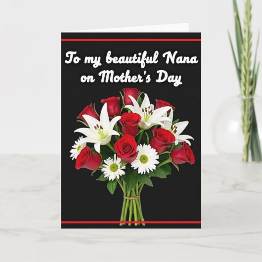 rozen lelies moederdag kaart (Voorkant)