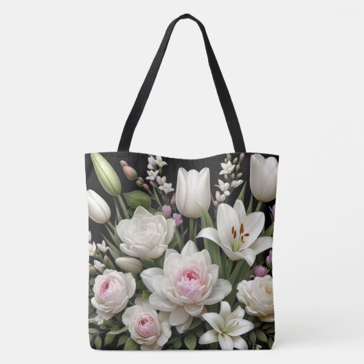 Rozen lelies tote bag (Achterkant)