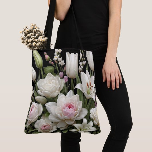 Rozen lelies tote bag (Dichtbij)