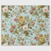 Rozen Licht Blauw Cadeaupapier (Vlak)