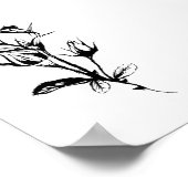 Rozen lijntekenkunst | Schets van inkt van rosebud Poster (Hoek)