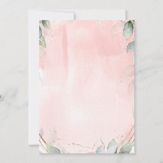 Rozen, Lijst Brunch en Vrijgezellenfeest Kaart (Achterkant)