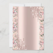 Rozen Lijst Druppels Roos Goud 65e Verjaardag Kaart (Achterkant)