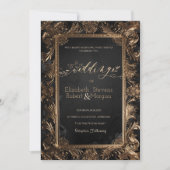 Rozen Lijst Gotische bruiloft Kaart (Voorkant)