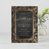 Rozen Lijst Gotische bruiloft Kaart (Staand voorkant)