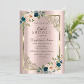 Rozen Lijst Roos Gold Vrijgezellenfeest Kaart (Staand voorkant)