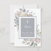 rozen lijst van delicate waterverf | doop kaart (Voorkant)