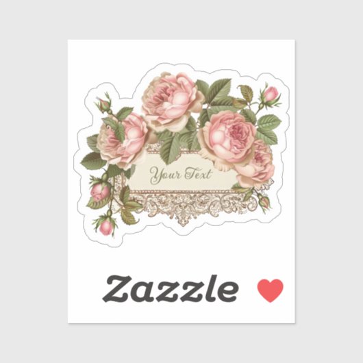 rozen lijst voor jouw tekst of naam sticker (Vel)
