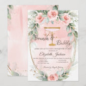 Rozen, Lijsten brunch & bubble Kaart (Voorkant / Achterkant)