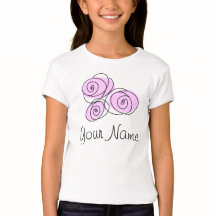 Rozen Lila Bouquet 'Name' meisjes t-shirt