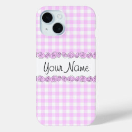 Rozen Lila Controleer 'Naam' iPhone case