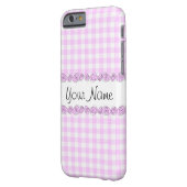 Rozen Lila Controleer 'Naam' iPhone case (Achterkant Links)