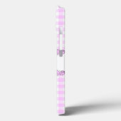 Rozen Lila 'Naam' check iPhone case verticaal (Achterkant / Links)