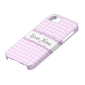 Rozen Lila 'Naam' gecontroleerd iPhone case vertic (Onderkant)