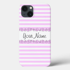 Rozen Lila 'Naam' Stripe iPhone case verticaal