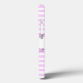Rozen Lila 'Naam' Stripe iPhone case verticaal (Achterkant / Links)