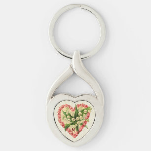 Rozen & Lily-of-the-Valley Custom Monogram Sleutelhanger