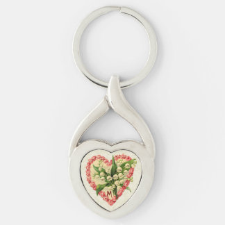  Rozen & Lily-of-the-Valley Custom Monogram Sleutelhanger
