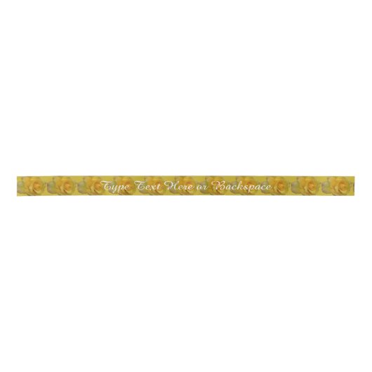 Rozen Lint Gepersonaliseerd Yellow Rose Flower Rib (Voorkant)
