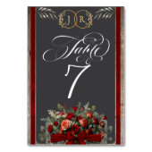 Rozen, Lint & Monogram - Rood Kaart (Achterkant)