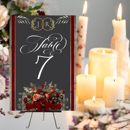 Rozen, Lint & Monogram - Rood Kaart