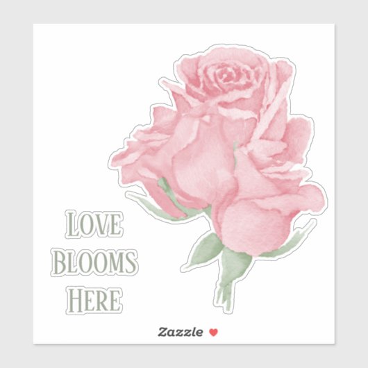 Rozen Love Blooms Here Art Sticker (Vel)